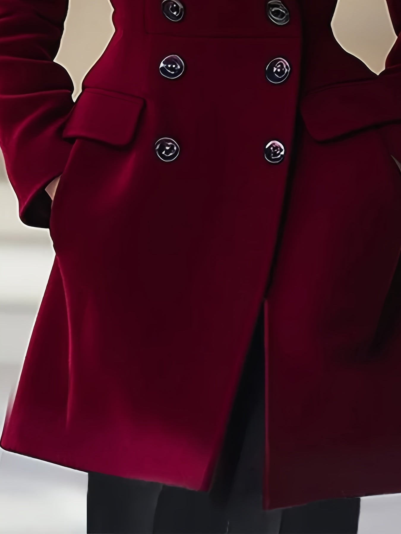 Manteau Tweed Double-Breasted Femme Automne-Hiver, Manteau Quotidien Élégant et Intemporel en Fausse Fourrure à Col Roulé pour Bureau ou Professionnelles Amoureuses de la Mode, Vestes en Tweed d'Hiver pour Femmes,Manteau Long en Tweed pour Femme