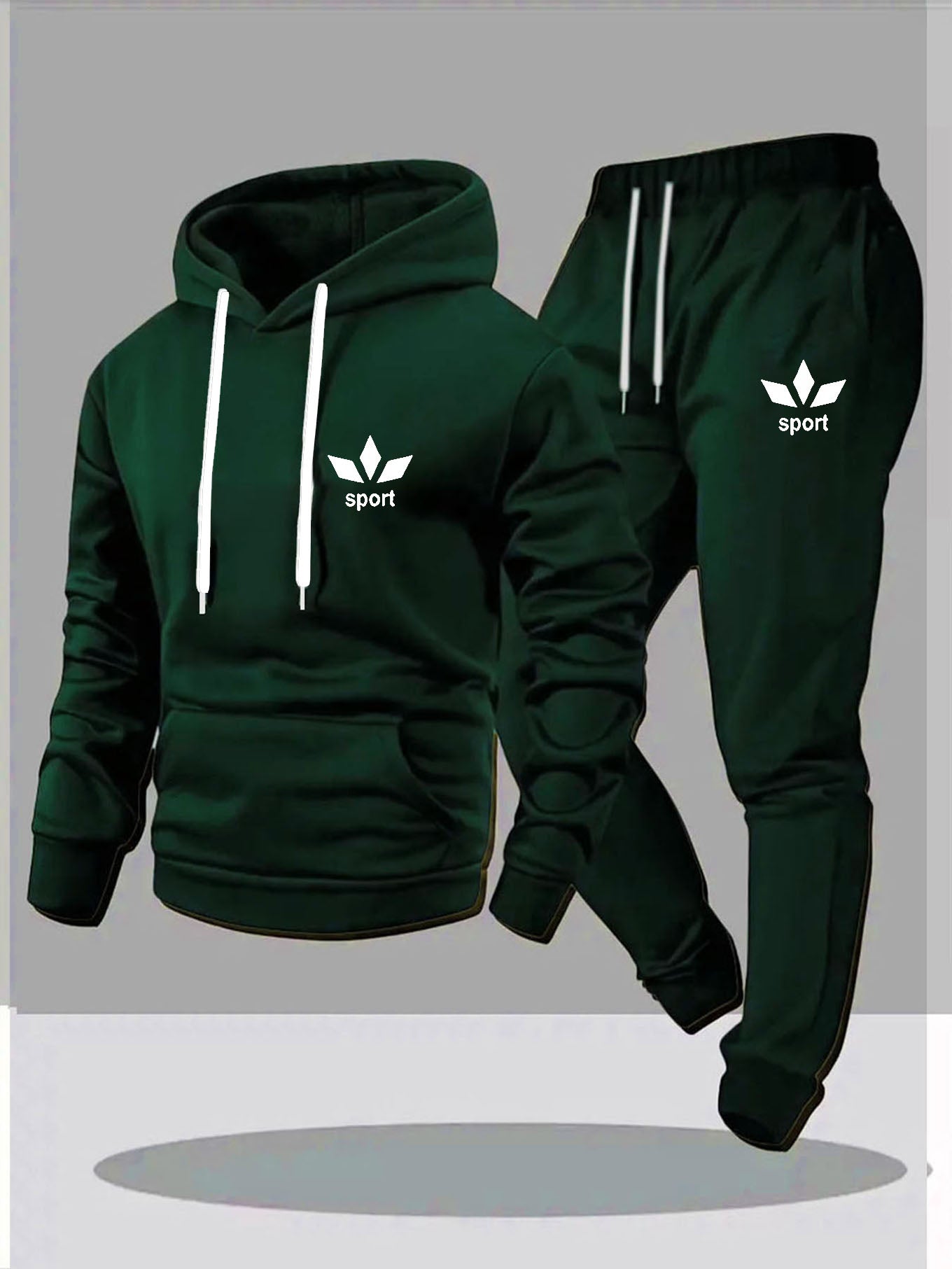 Ensemble Deux Pièces pour Homme : Sweat à Capuche Décontracté et Pantalon de Jogging Long, Idéal pour le Sport en Extérieur & la Marche Loisir