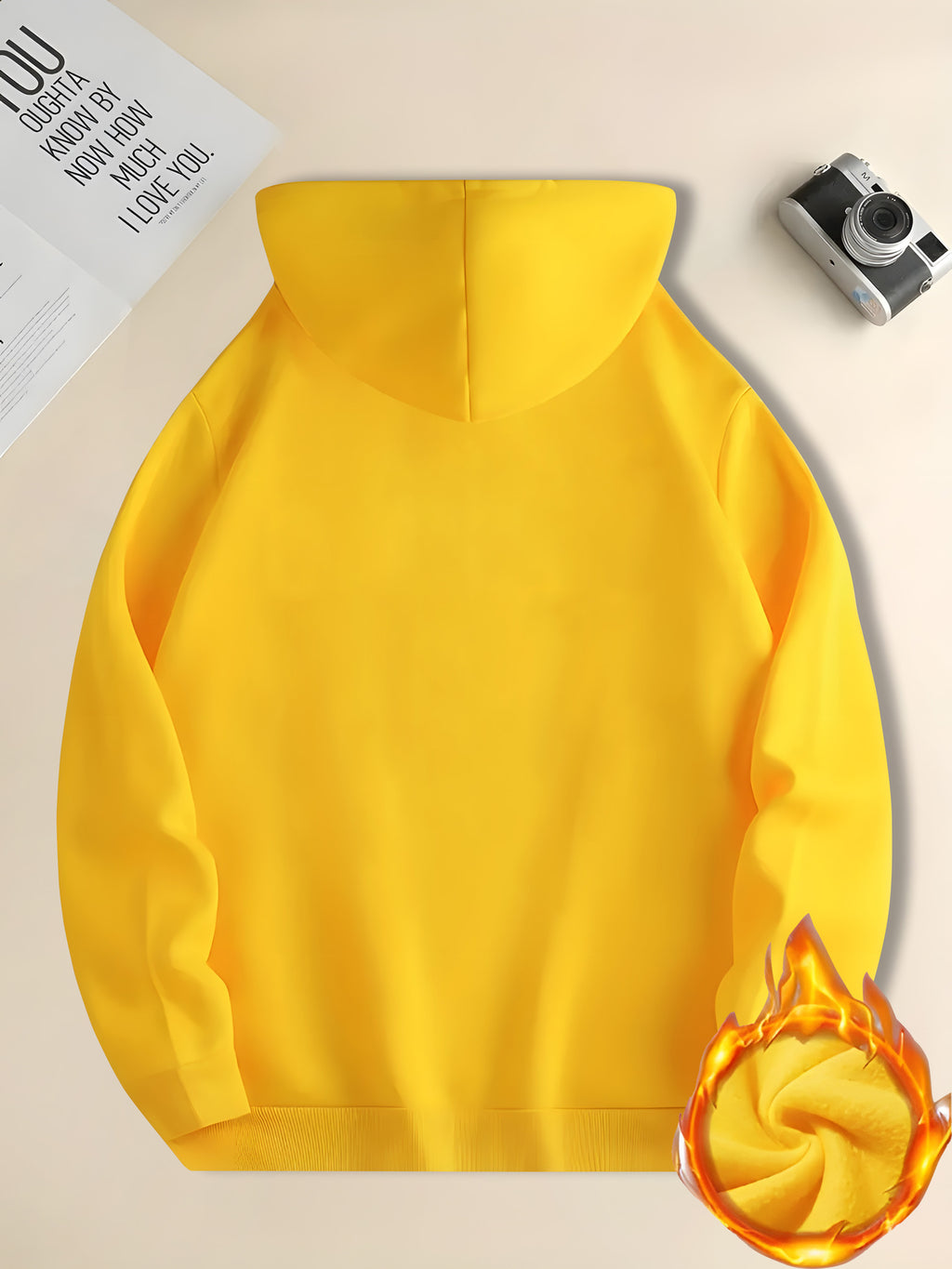 Sweat à capuche Tommy pour hommes - Pull oversize ample avec poche avant, lettrage audacieux en jaune vif et noir intense, lavable machine, tenue décontractée & sportive confort toute saison, design emblématique du logo (style inspiré de Tommy)