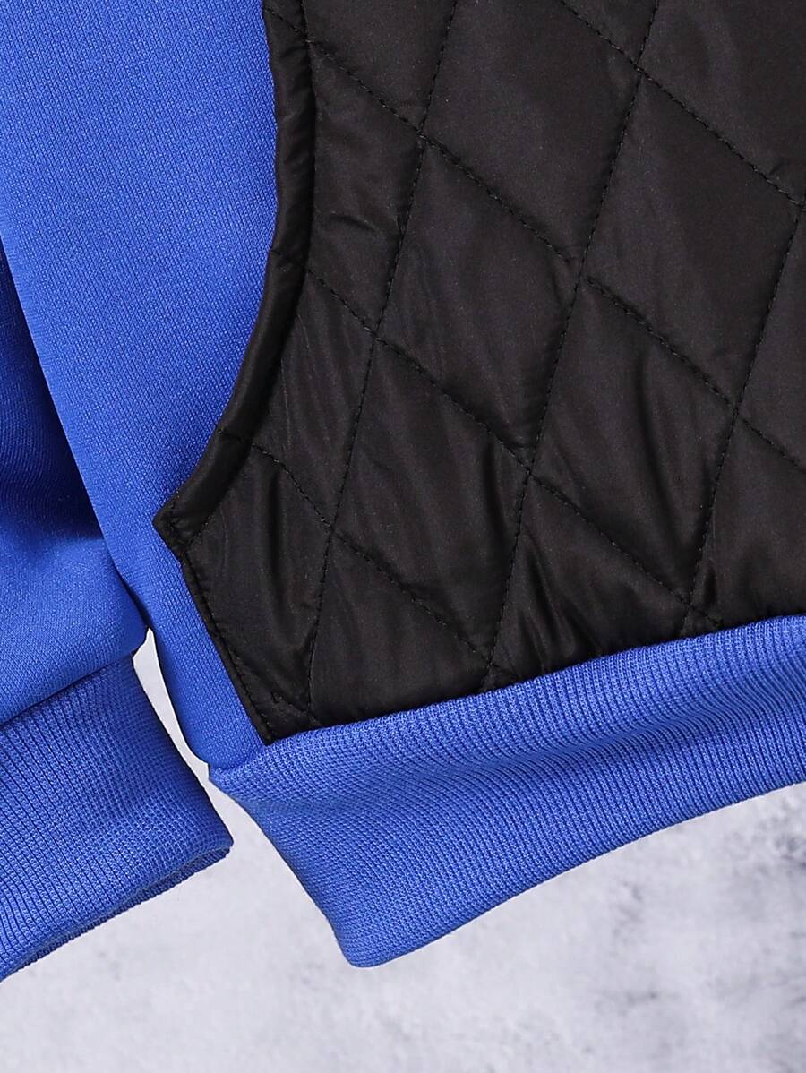 Adolescent Garçon Pantalon De Survêtement & Sweat-shirt À Capuche À Lettres À Poche Kangourou À Doublure Thermique