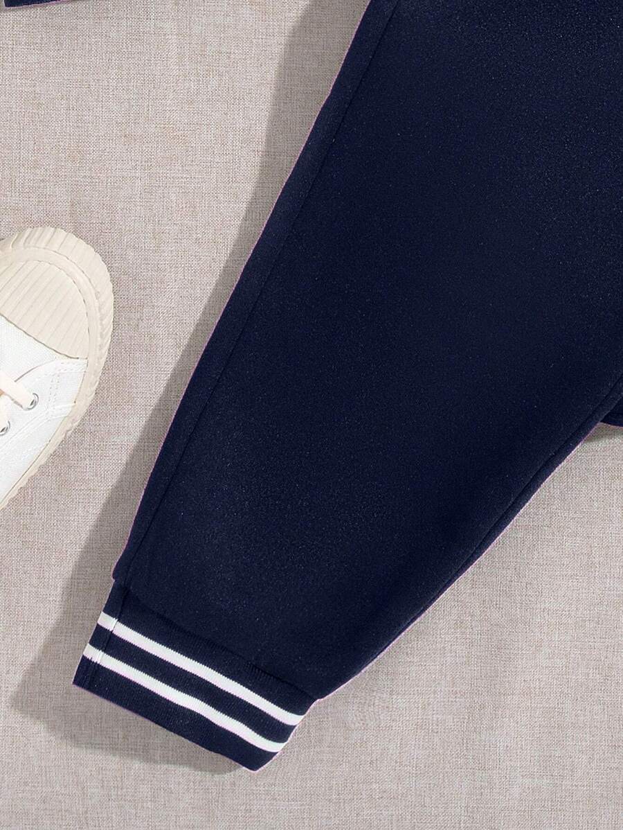 Veste Deux Pièces Pour Garçon Préadolescent Avec Patchs De Lettres Cool Pour L'automne / L'hiver