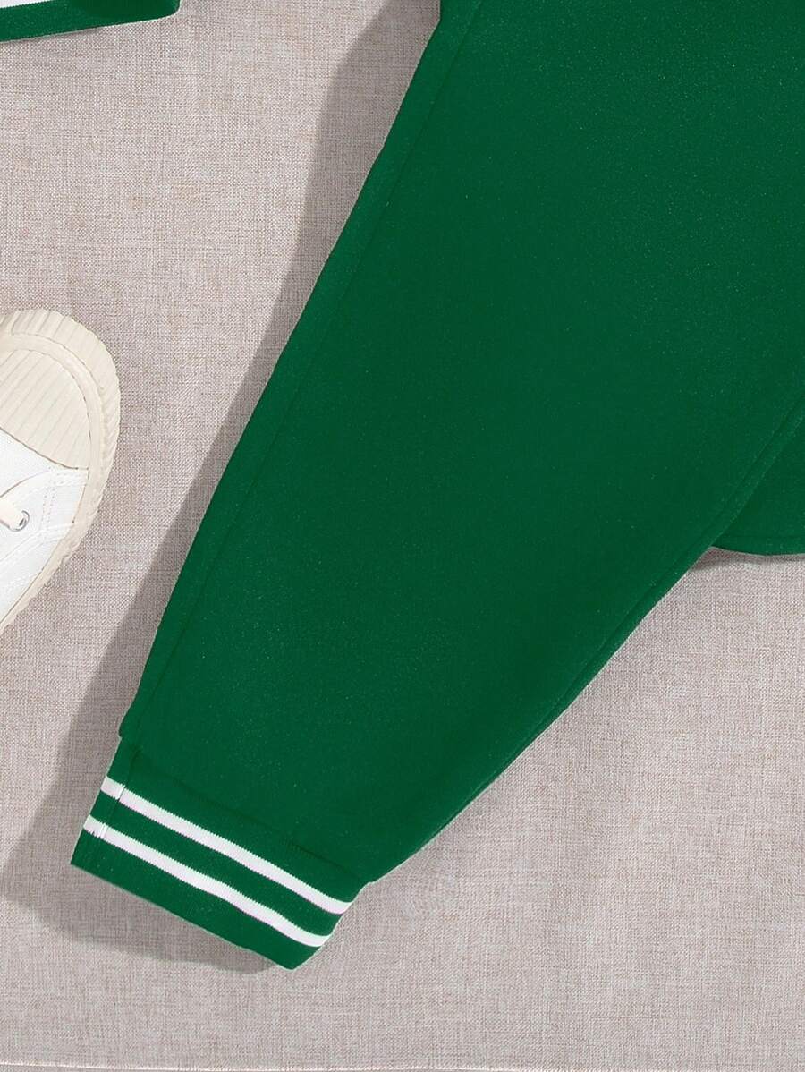 Veste Deux Pièces Pour Garçon Préadolescent Avec Patchs De Lettres Cool Pour L'automne / L'hiver