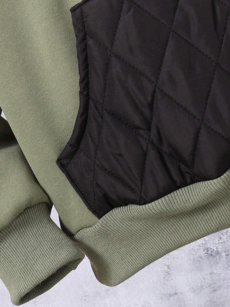 Adolescent Garçon Pantalon De Survêtement & Sweat-shirt À Capuche À Lettres À Poche Kangourou À Doublure Thermique