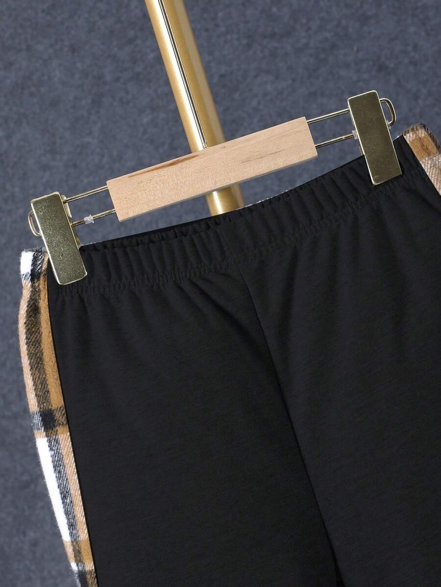 1 pièce Chemise à capuche boutonnée à carreaux pour garçon adolescent et 1 pièce Pantalon de survêtement