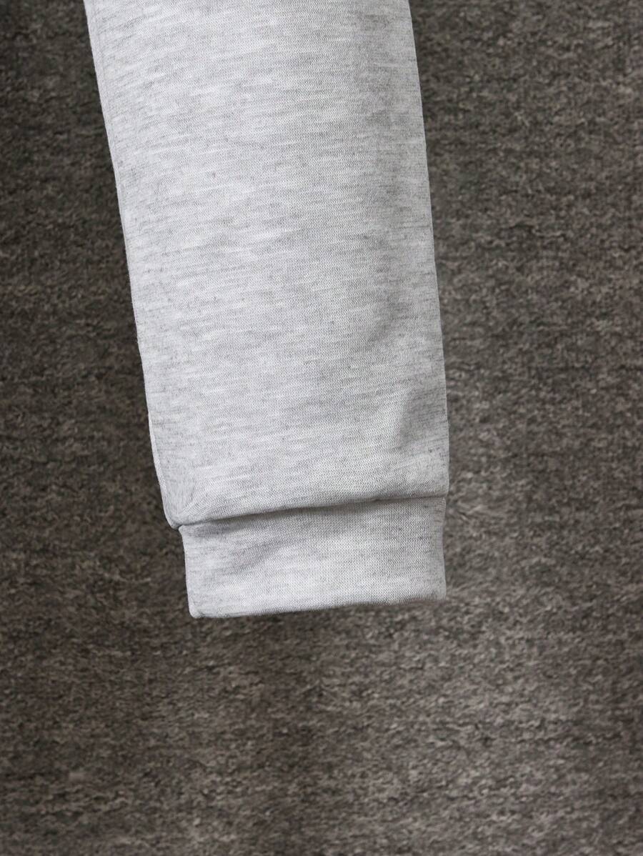 2 pièces Ensemble veste à capuche en peluche à carreaux décontractée et pantalon de jogging pour garçons adolescents