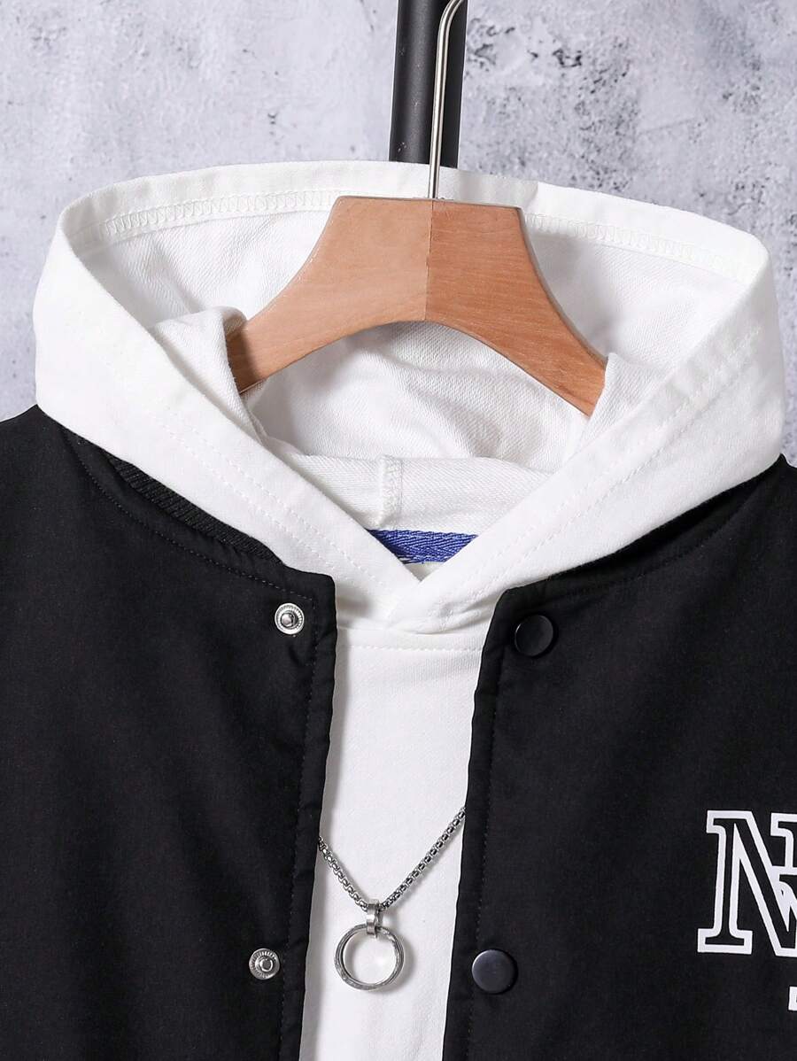 2 pièces/Set Veste à imprimé et pantalon long casual pour garçon préadolescent