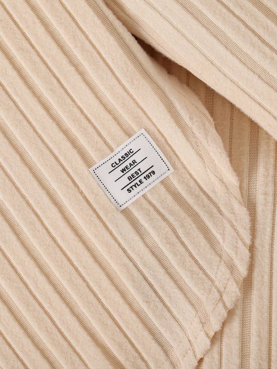 Ensemble chemise à manches longues et pantalon côtelés unicolore, simple, pour jeune fille