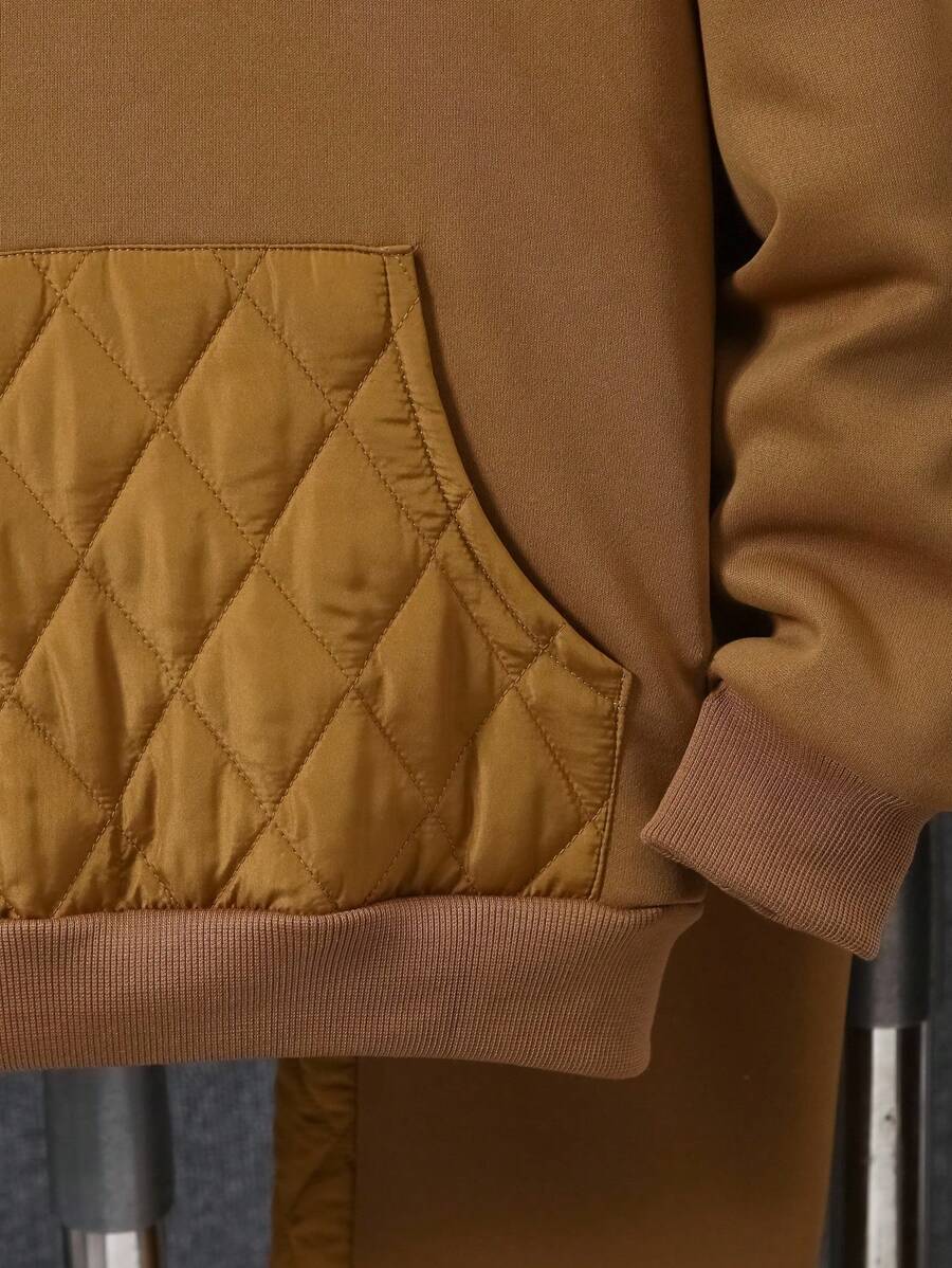 Adolescent Garçon Pantalon De Survêtement & Sweat-shirt À Capuche À Lettres À Poche Kangourou À Doublure Thermique