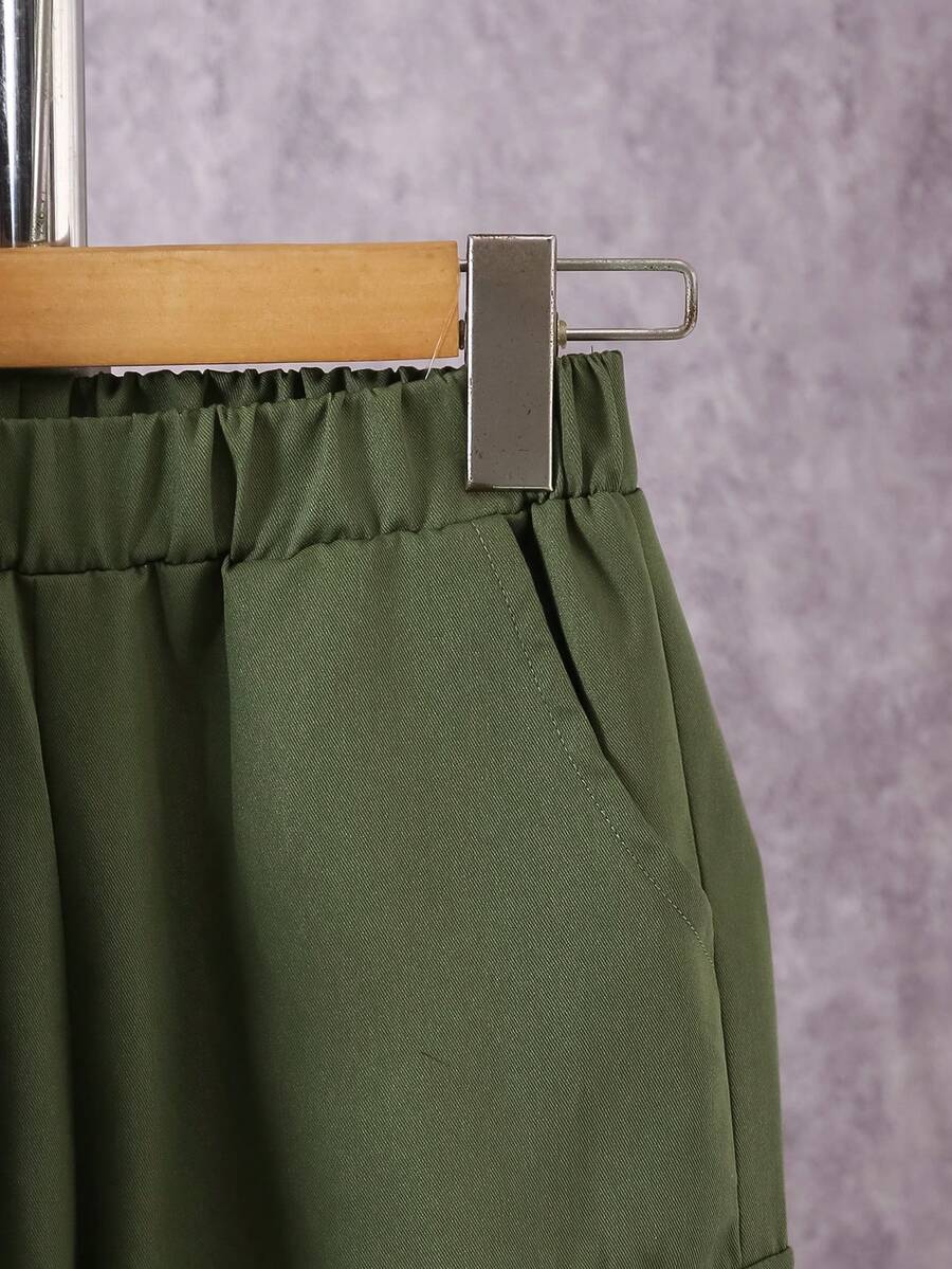 2 pièces/Ensemble adolecent Boy Décontracté Mode Imprimé Lettre Veste Matelassée & Pantalon Cargo, Automne/Hiver