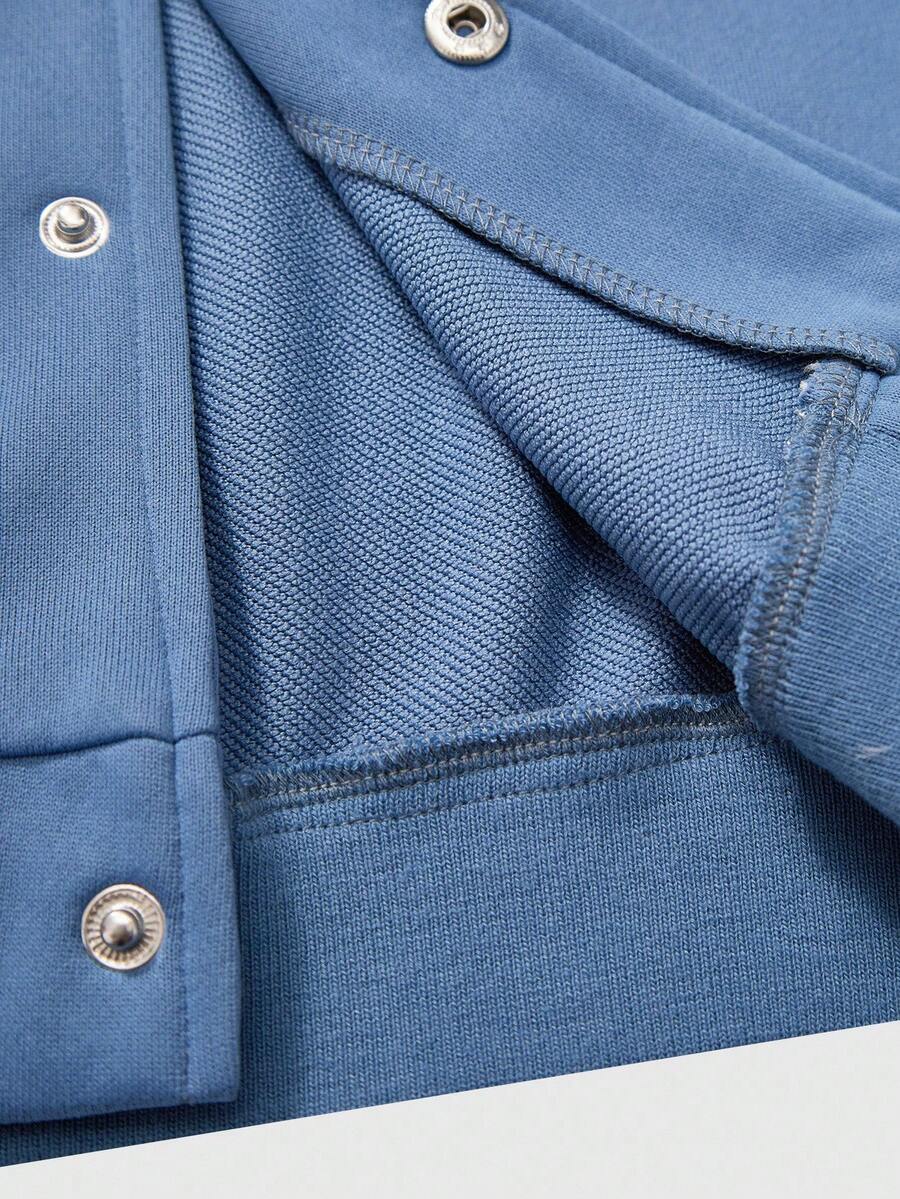Veste Deux Pièces Pour Garçon Préadolescent Avec Patchs De Lettres Cool Pour L'automne / L'hiver