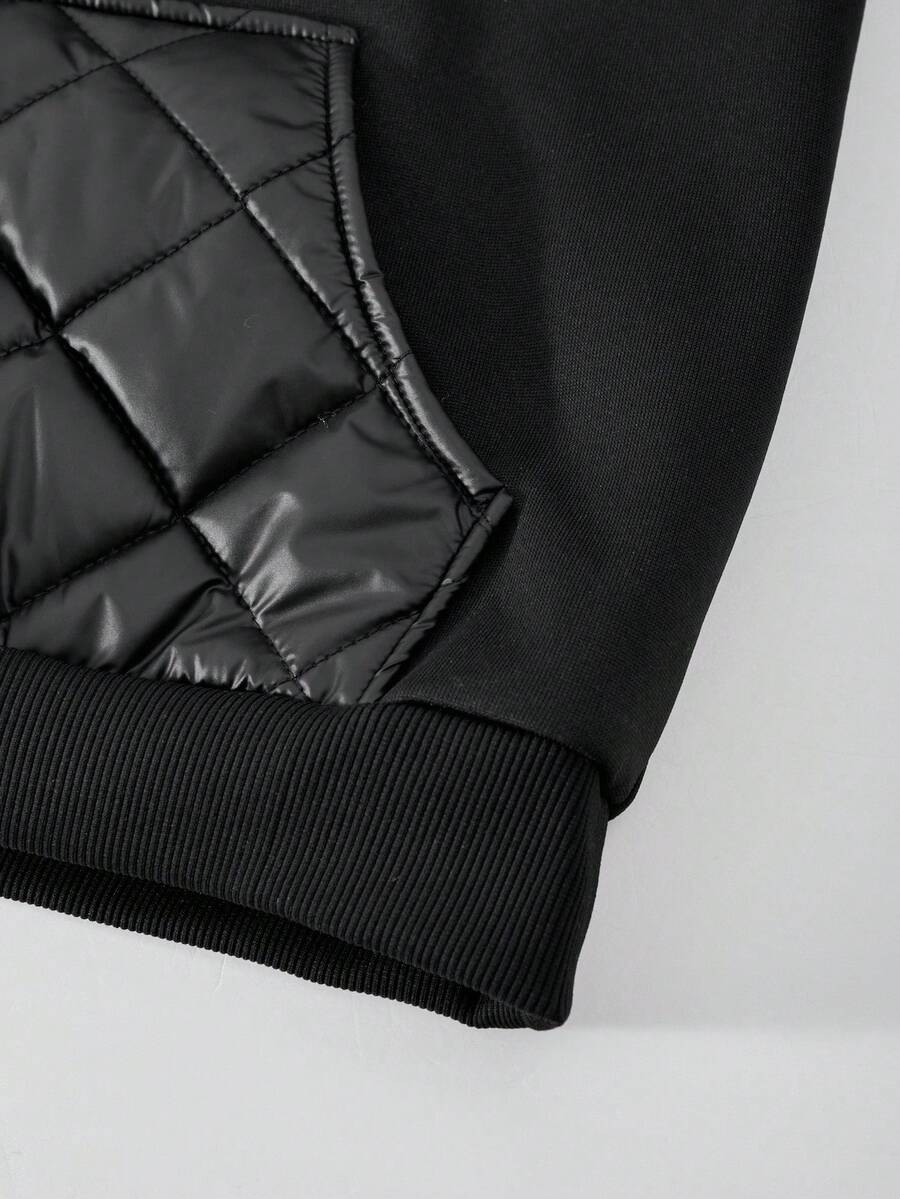 Adolescent Garçon Pantalon De Survêtement & Sweat-shirt À Capuche À Lettres À Poche Kangourou À Doublure Thermique