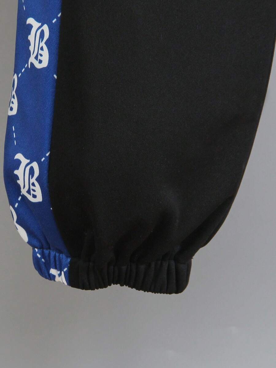 2 pièces/Set Veste à imprimé et pantalon long casual pour garçon préadolescent