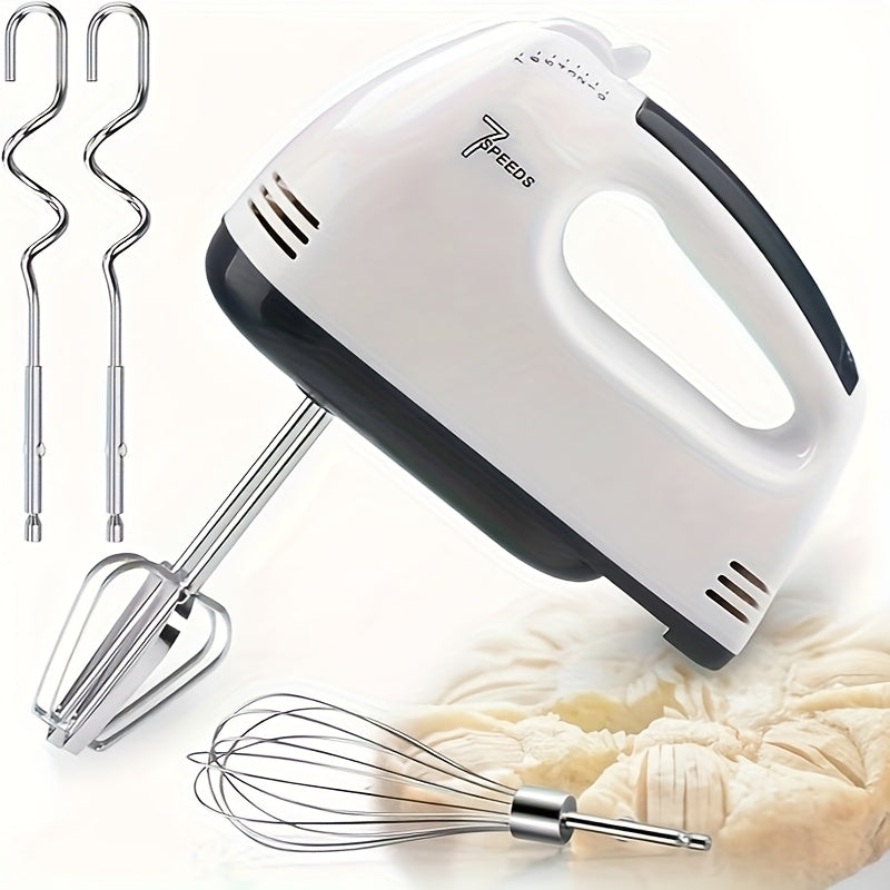 1pc Batteur électrique à main - 7 vitesses de contrôle de la vitesse du batteur à main, avec 4 barres de mélange, 260W, sûr et durable pour la cuisson - Idéal pour battre faire du pain, du gâteau, 220V-240V avec prise Europlug, adapté pour offrir en cadea