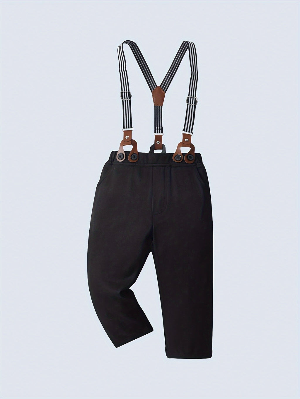 Costume de Gentleman Trois Pièces pour Garçons Boarnseorl, Élégant et Romantique, Chemise à Manches Longues avec Nœud et Bretelles, Pantalon et Gilet, Convient pour les Fêtes d'Anniversaire, Soirées, Spectacles, Mariages, Pleine Lune, Baptême et Premier A