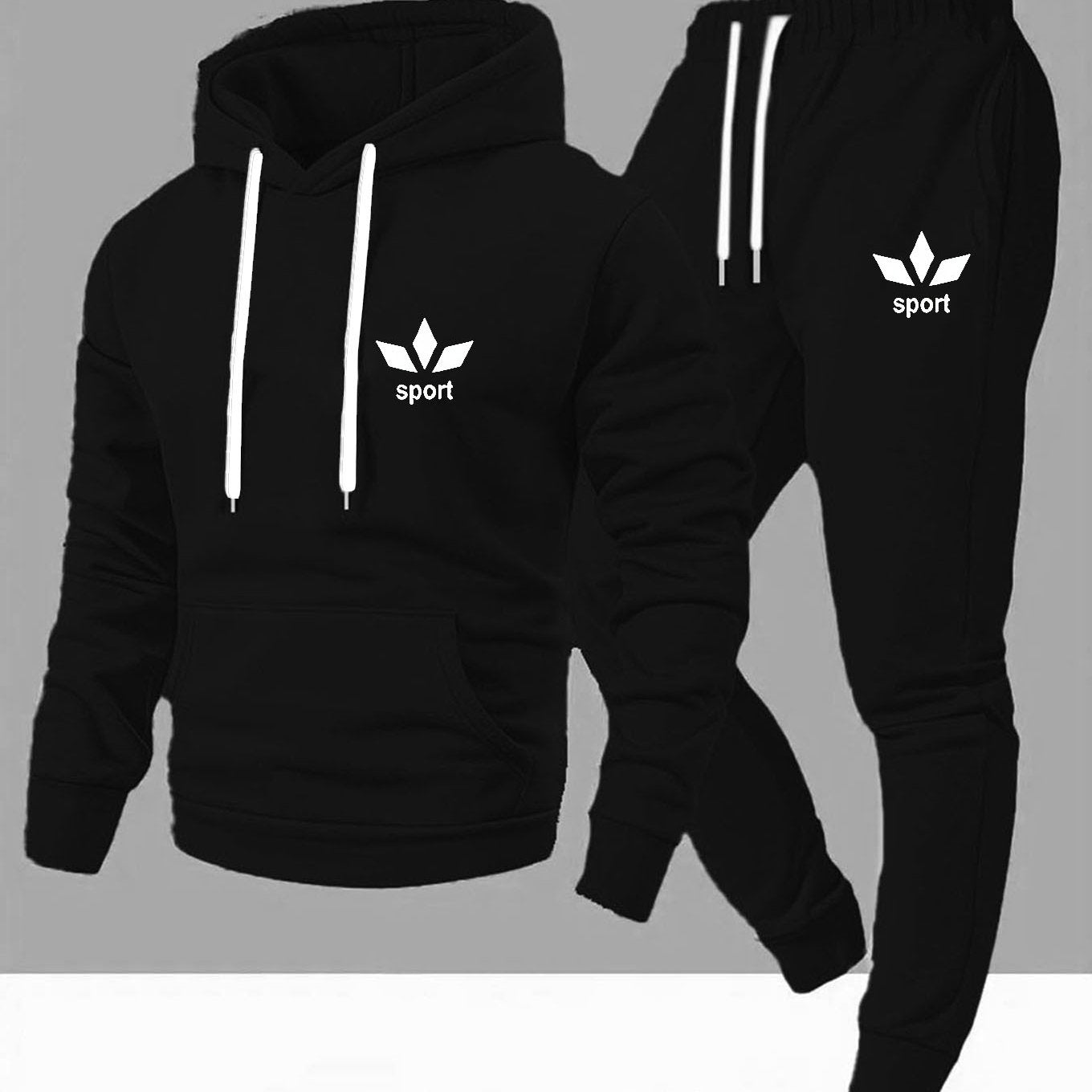 Ensemble Deux Pièces pour Homme : Sweat à Capuche Décontracté et Pantalon de Jogging Long, Idéal pour le Sport en Extérieur & la Marche Loisir