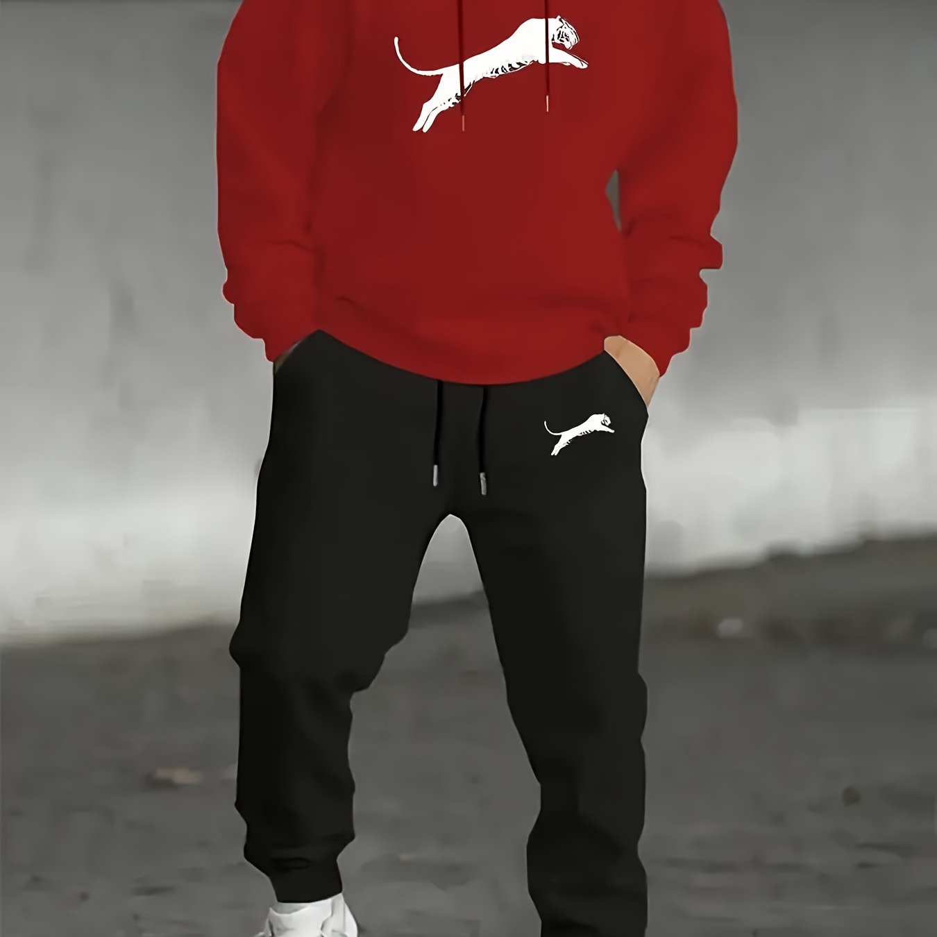 Ensemble Décontracté à Capuche Imprimé pour Homme avec Pantalon - Mode Automne-Hiver