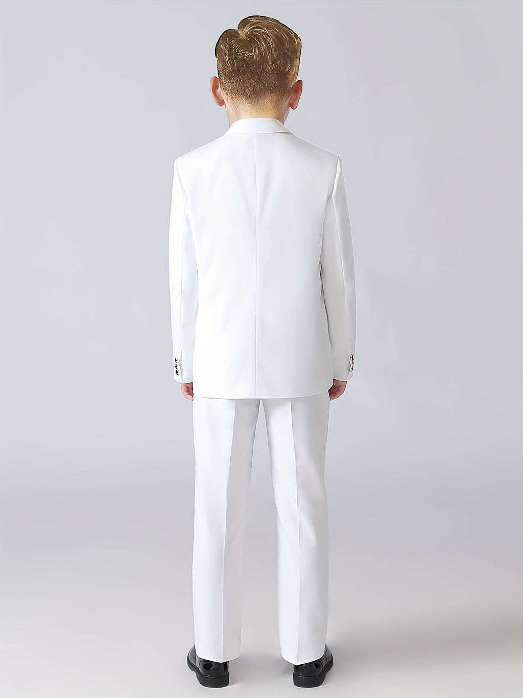 Ensemble de costume de gentleman formel pour garçons de grande taille, pantalon de tuxedo à manches longues et ensemble de cravate à nœud, tenue de spectacle pour garçons, tenue de mariage pour garçons (costume + pantalon + cravate à nœud)