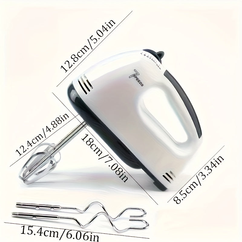 1pc Batteur électrique à main - 7 vitesses de contrôle de la vitesse du batteur à main, avec 4 barres de mélange, 260W, sûr et durable pour la cuisson - Idéal pour battre faire du pain, du gâteau, 220V-240V avec prise Europlug, adapté pour offrir en cadea