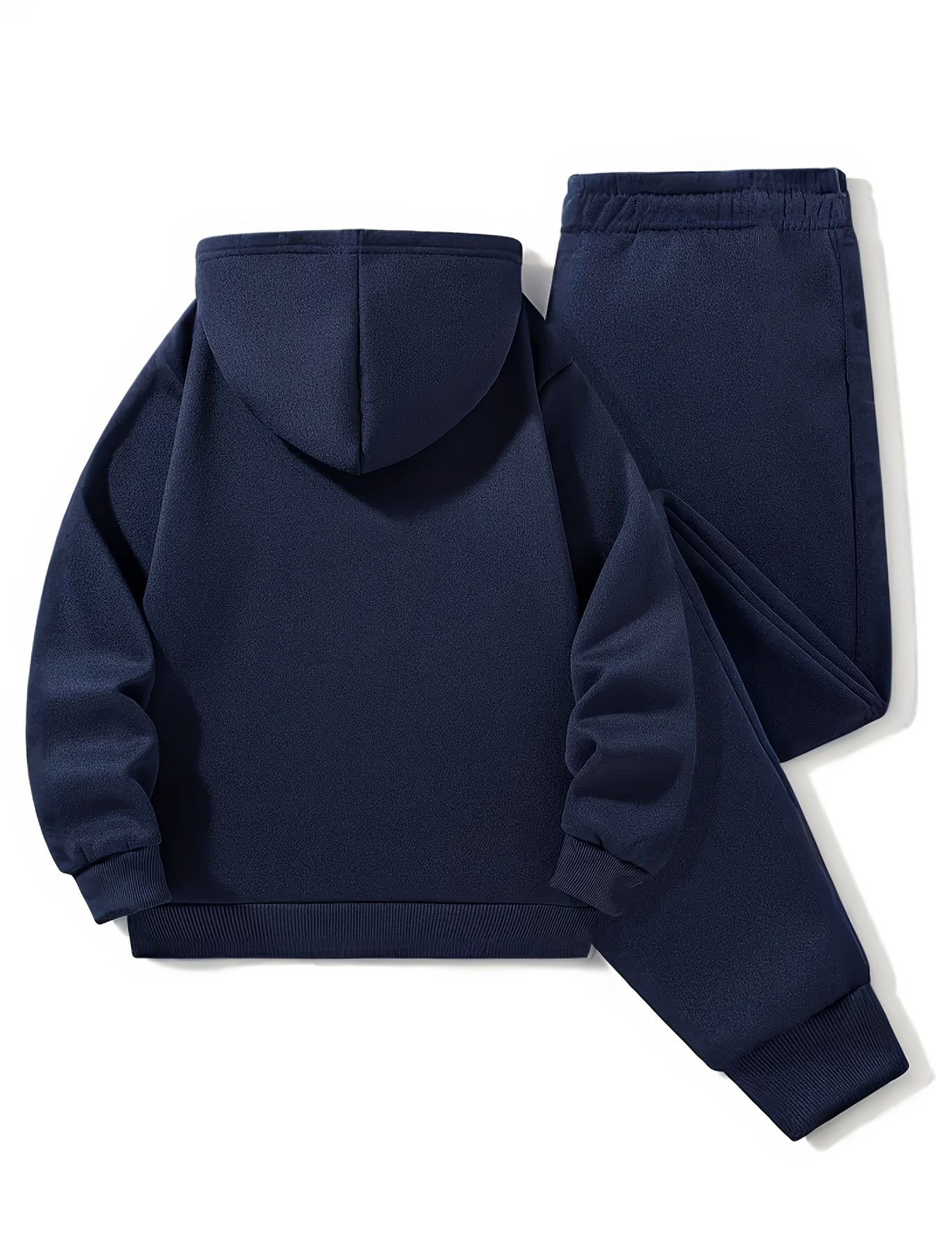 Ensemble de hoodie et de pantalon bleu marine pour garçons - Imprimé Adidas tendance, vêtements décontractés durables avec taille élastique et manches, confort toutes saisons, parfait pour les activités de plein air, vêtements toutes saisons | Tenue tenda