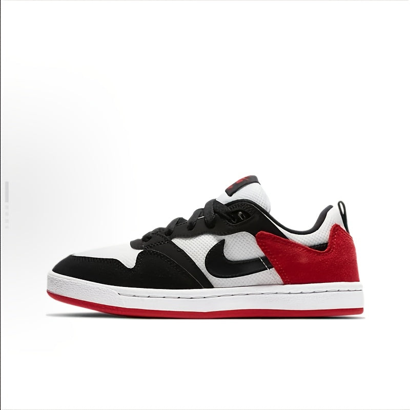 Baskets Nike SB Alleyoop Low-Top - Noir, Blanc et Rouge, design accentué, semelle en caoutchouc, doublure en tissu, tige synthétique, pour toutes les saisons | Chaussures décontractées élégantes | Baskets à semelle en caoutchouc