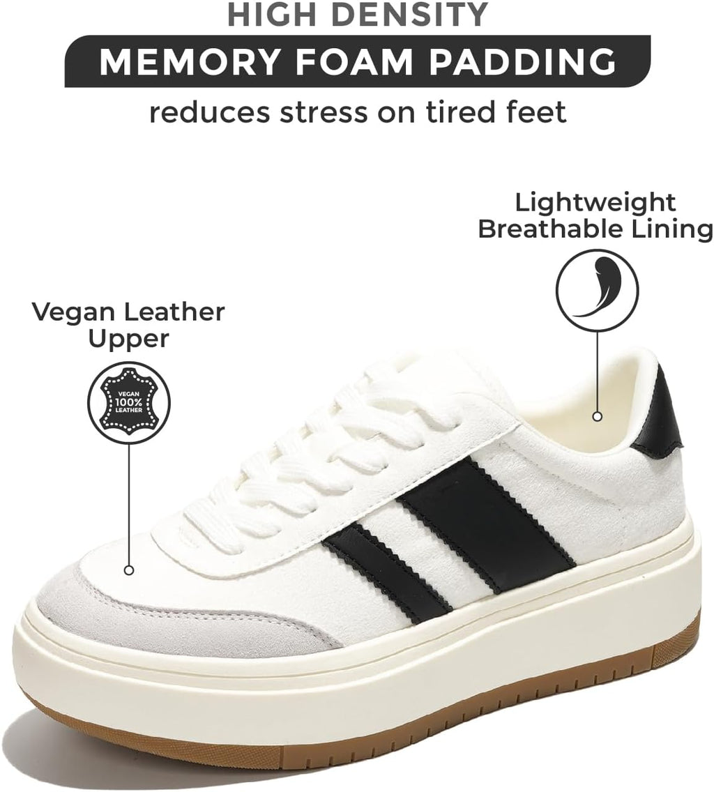Project Cloud Platform Sneakers for Women - Lightweight Memory Foam Insole Womens Sneakers - Non-Slip Fashion Sneakers for Women Footwear - Women's Fashion Platform Shoes (Nita)