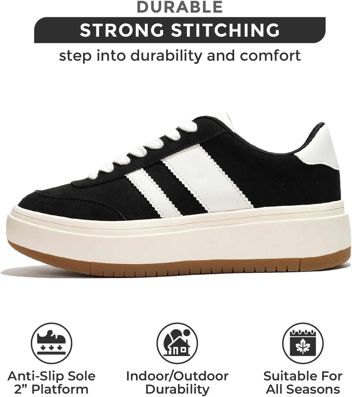 Project Cloud Platform Sneakers for Women - Lightweight Memory Foam Insole Womens Sneakers - Non-Slip Fashion Sneakers for Women Footwear - Women's Fashion Platform Shoes (Nita)