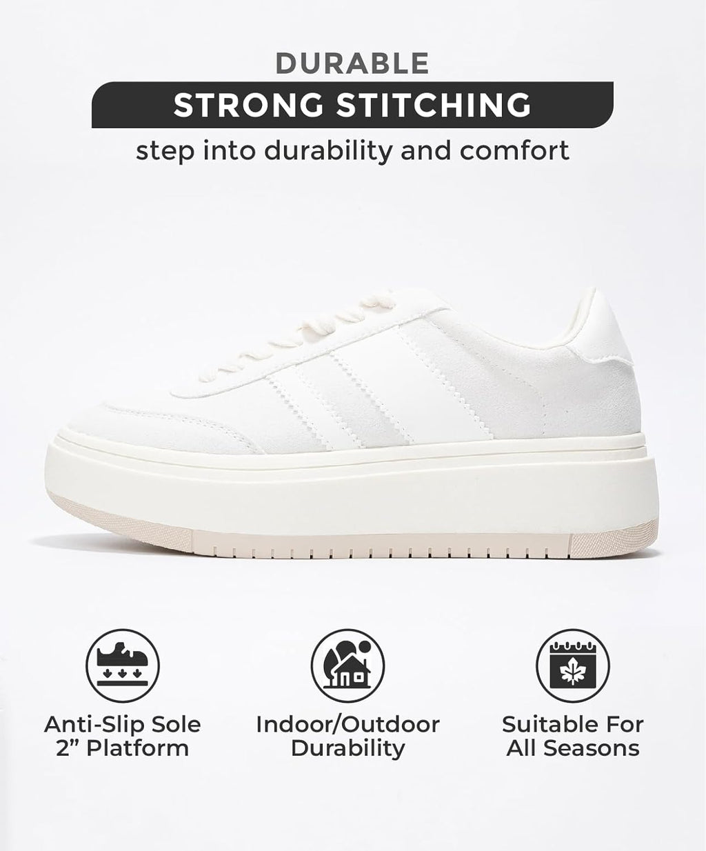 Project Cloud Platform Sneakers for Women - Lightweight Memory Foam Insole Womens Sneakers - Non-Slip Fashion Sneakers for Women Footwear - Women's Fashion Platform Shoes (Nita)