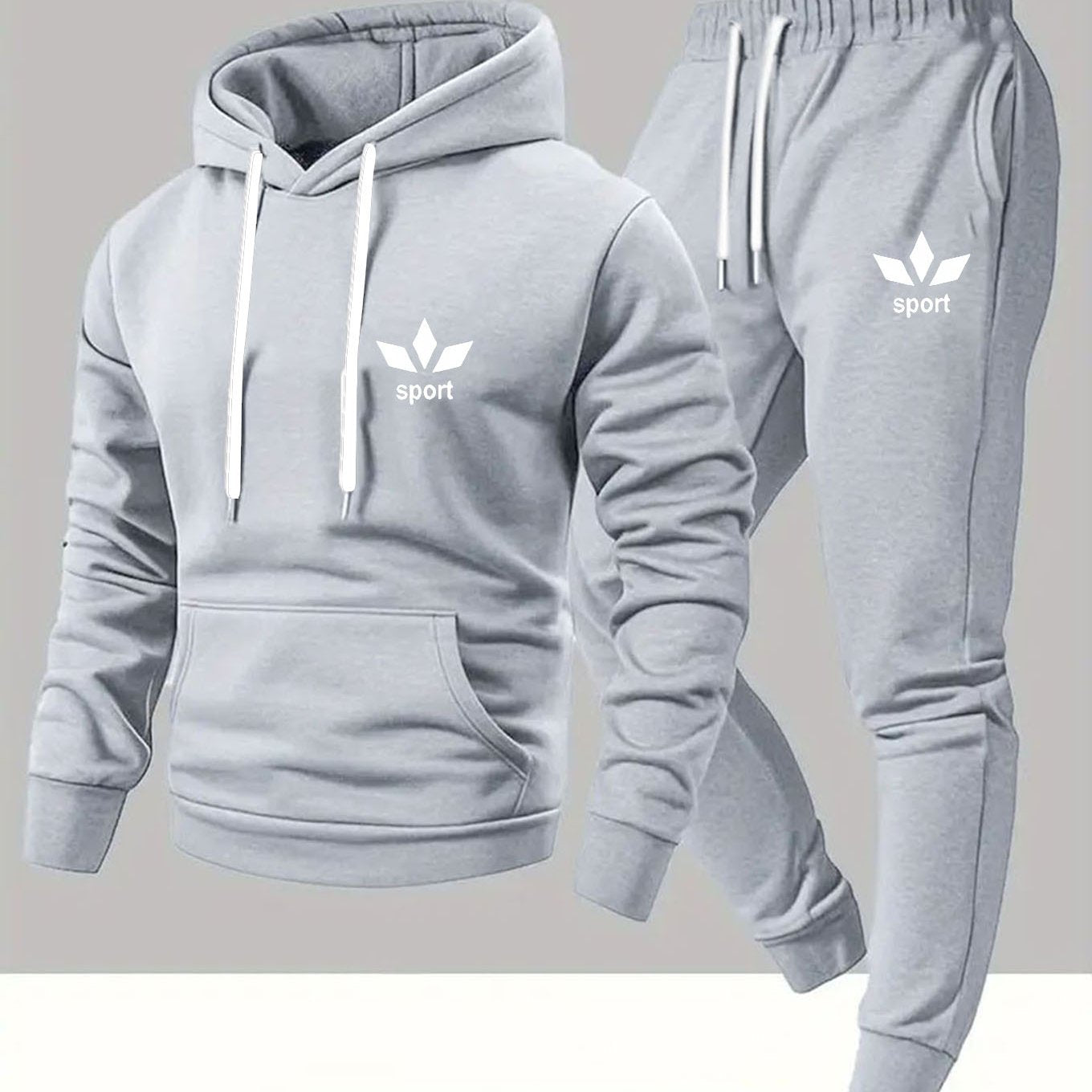 Ensemble Deux Pièces pour Homme : Sweat à Capuche Décontracté et Pantalon de Jogging Long, Idéal pour le Sport en Extérieur & la Marche Loisir