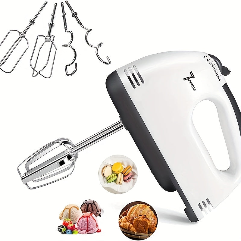 1pc Batteur électrique à main - 7 vitesses de contrôle de la vitesse du batteur à main, avec 4 barres de mélange, 260W, sûr et durable pour la cuisson - Idéal pour battre faire du pain, du gâteau, 220V-240V avec prise Europlug, adapté pour offrir en cadea