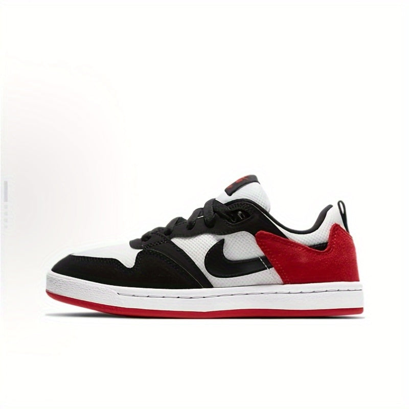 Baskets Nike SB Alleyoop Low-Top - Noir, Blanc et Rouge, design accentué, semelle en caoutchouc, doublure en tissu, tige synthétique, pour toutes les saisons | Chaussures décontractées élégantes | Baskets à semelle en caoutchouc