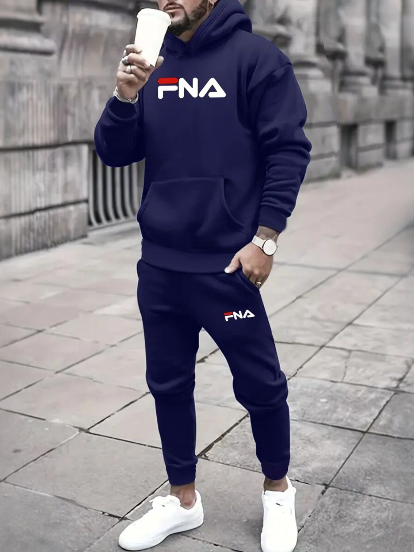 Ensemble Décontracté Homme Automne/Hiver, Sweat à Capuche et Pantalon avec Poches, Taille Régulière, Tenue Sportive Extérieur, Pull à Manches Longues et Jogging