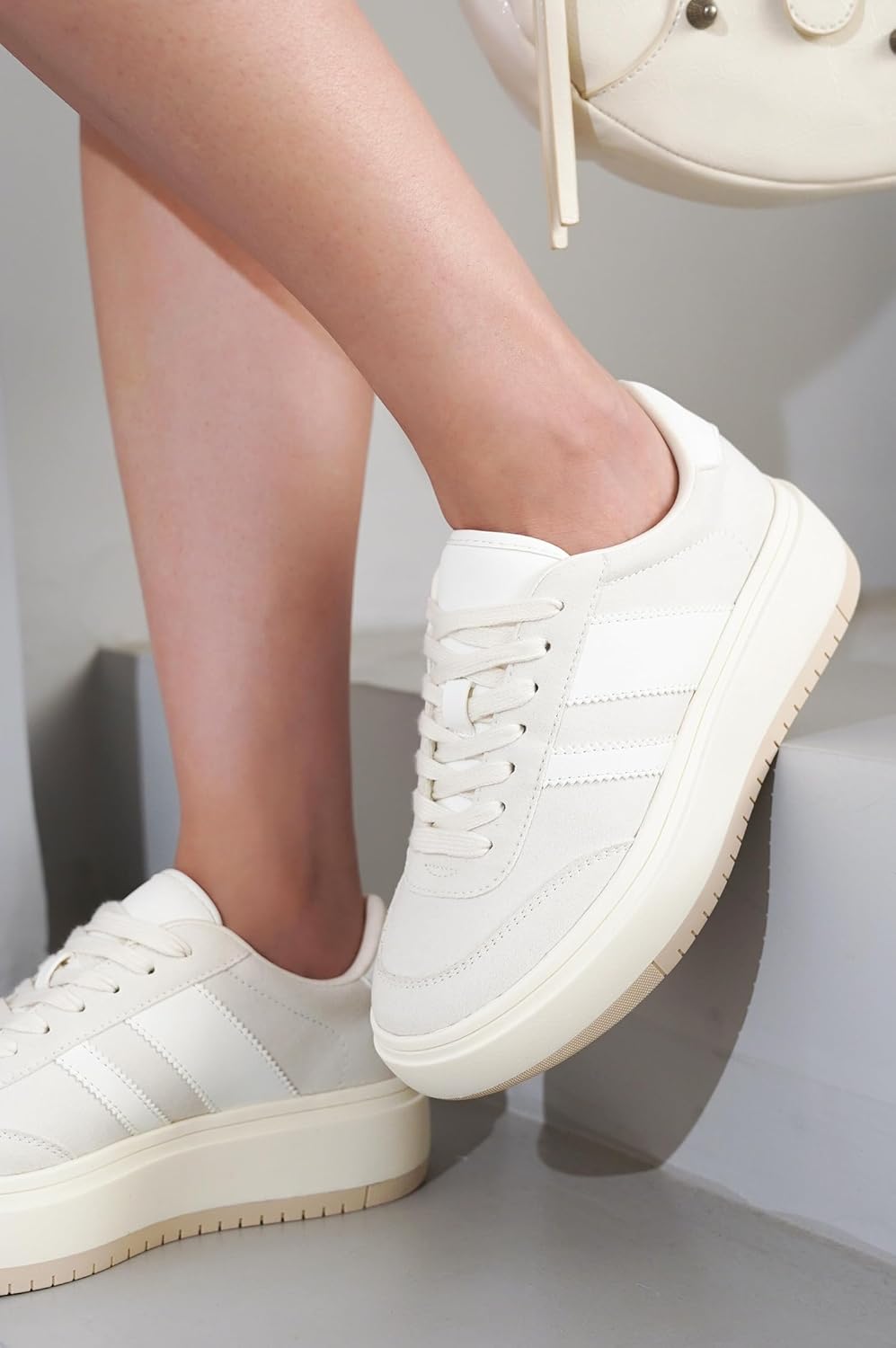 Project Cloud Platform Sneakers for Women - Lightweight Memory Foam Insole Womens Sneakers - Non-Slip Fashion Sneakers for Women Footwear - Women's Fashion Platform Shoes (Nita)