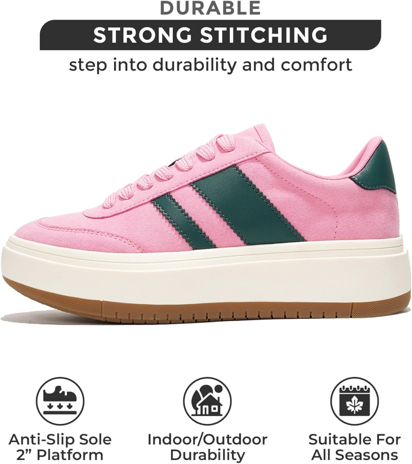 Project Cloud Platform Sneakers for Women - Lightweight Memory Foam Insole Womens Sneakers - Non-Slip Fashion Sneakers for Women Footwear - Women's Fashion Platform Shoes (Nita)
