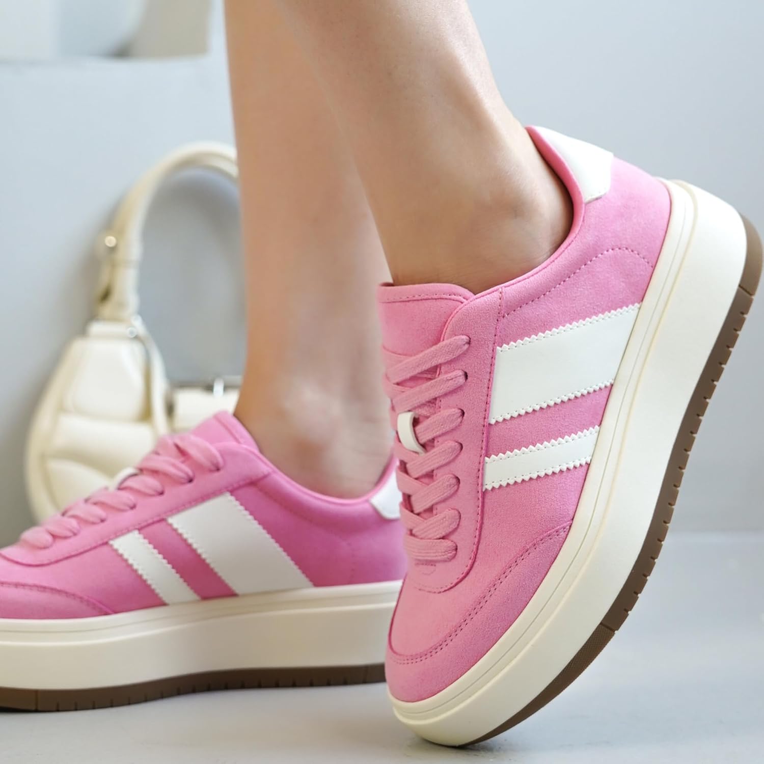 Project Cloud Platform Sneakers for Women - Lightweight Memory Foam Insole Womens Sneakers - Non-Slip Fashion Sneakers for Women Footwear - Women's Fashion Platform Shoes (Nita)
