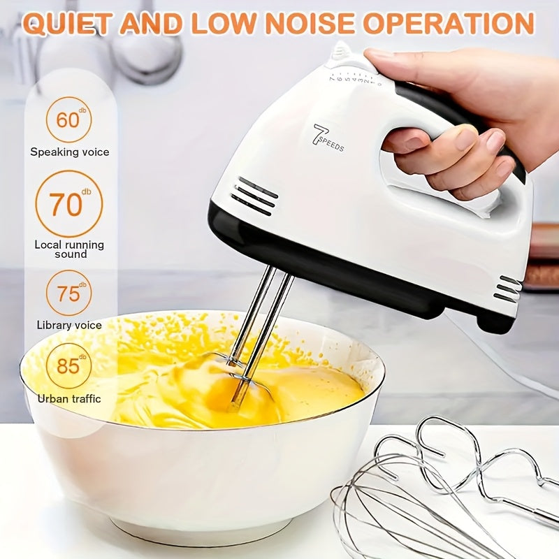 1pc Batteur électrique à main - 7 vitesses de contrôle de la vitesse du batteur à main, avec 4 barres de mélange, 260W, sûr et durable pour la cuisson - Idéal pour battre faire du pain, du gâteau, 220V-240V avec prise Europlug, adapté pour offrir en cadea