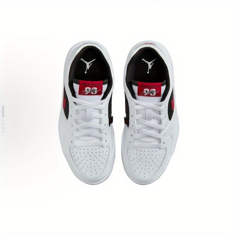 Baskets décontractées basses Stadium 90 de NIKE JORDAN - Conception légère et respirante blanche et rouge avec accents noirs, semelle en caoutchouc durable pour une confort toute l'année, baskets pour femmes, chaussures toutes saisons, design de chaussure