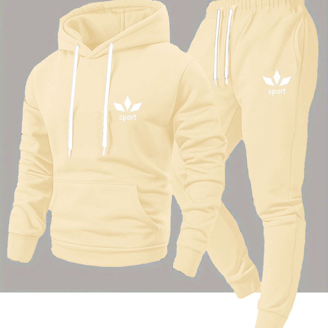 Ensemble Deux Pièces pour Homme : Sweat à Capuche Décontracté et Pantalon de Jogging Long, Idéal pour le Sport en Extérieur & la Marche Loisir