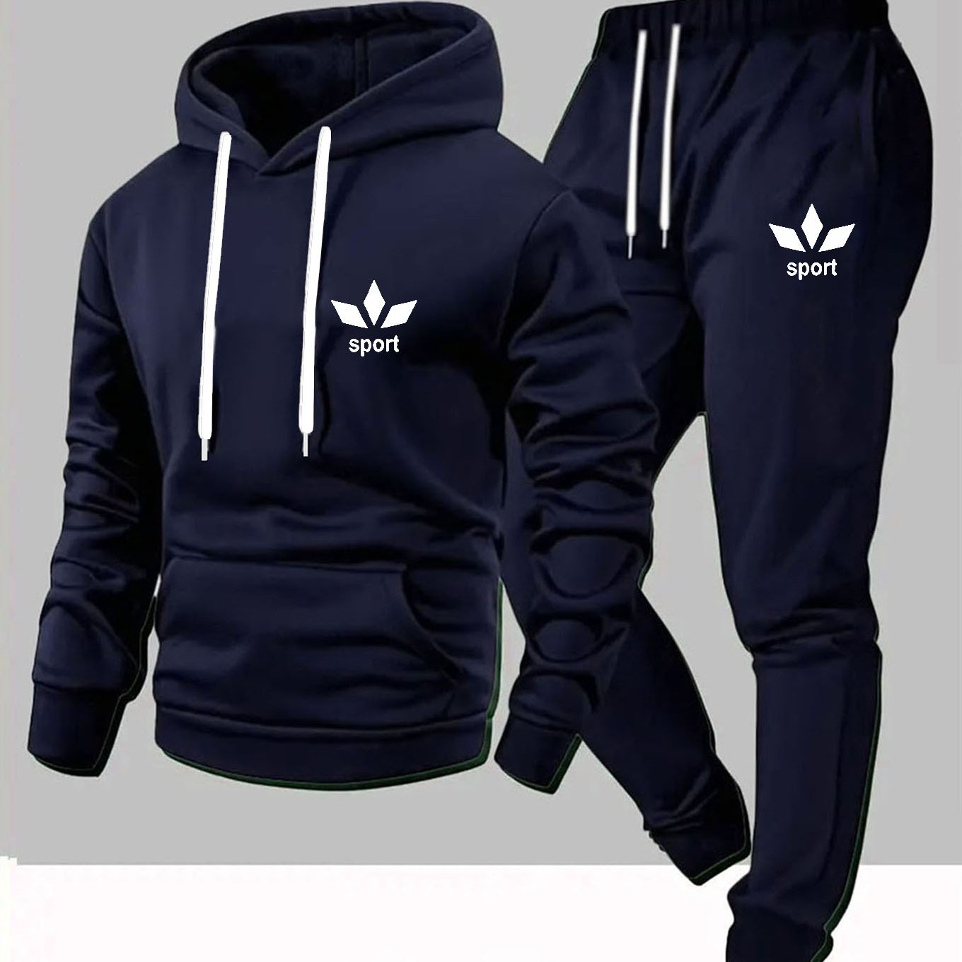 Ensemble Deux Pièces pour Homme : Sweat à Capuche Décontracté et Pantalon de Jogging Long, Idéal pour le Sport en Extérieur & la Marche Loisir