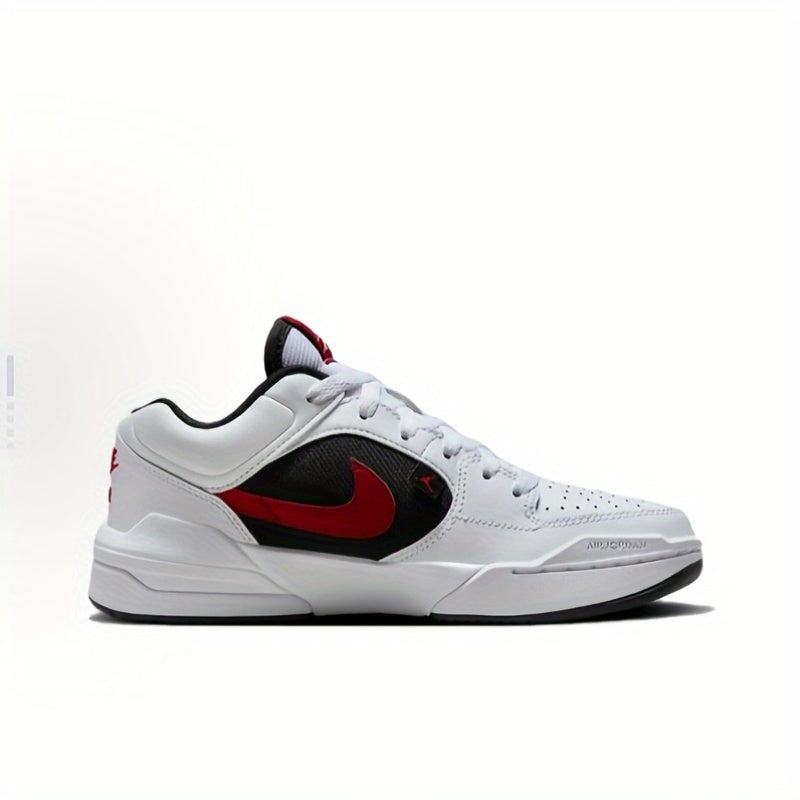 Baskets décontractées basses Stadium 90 de NIKE JORDAN - Conception légère et respirante blanche et rouge avec accents noirs, semelle en caoutchouc durable pour une confort toute l'année, baskets pour femmes, chaussures toutes saisons, design de chaussure