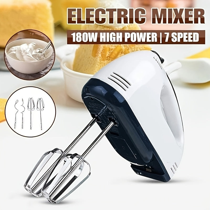 1pc Batteur électrique à main - 7 vitesses de contrôle de la vitesse du batteur à main, avec 4 barres de mélange, 260W, sûr et durable pour la cuisson - Idéal pour battre faire du pain, du gâteau, 220V-240V avec prise Europlug, adapté pour offrir en cadea