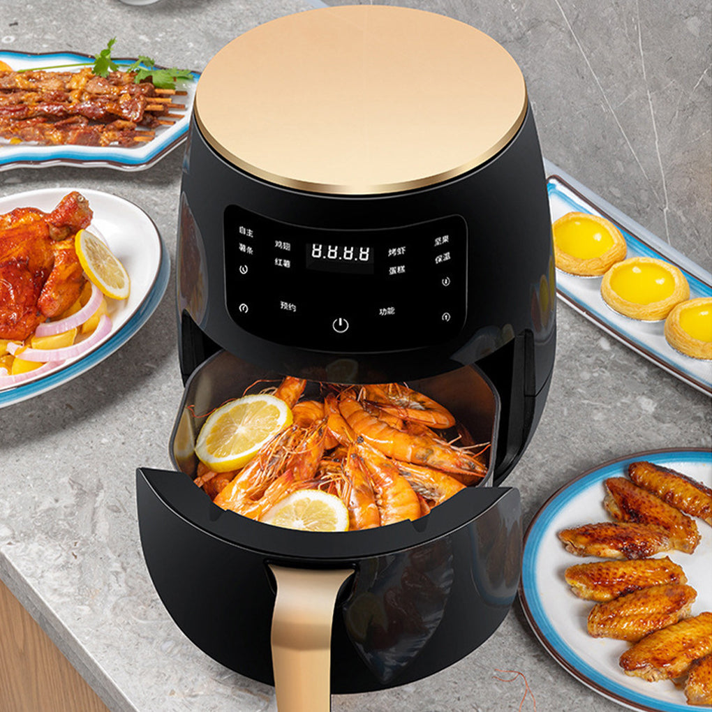 Air Fryer 12L Stainless Steel Visible Large Capacity Electric Oven Touch Screen Multifunctional Electric Fryer EU Plug