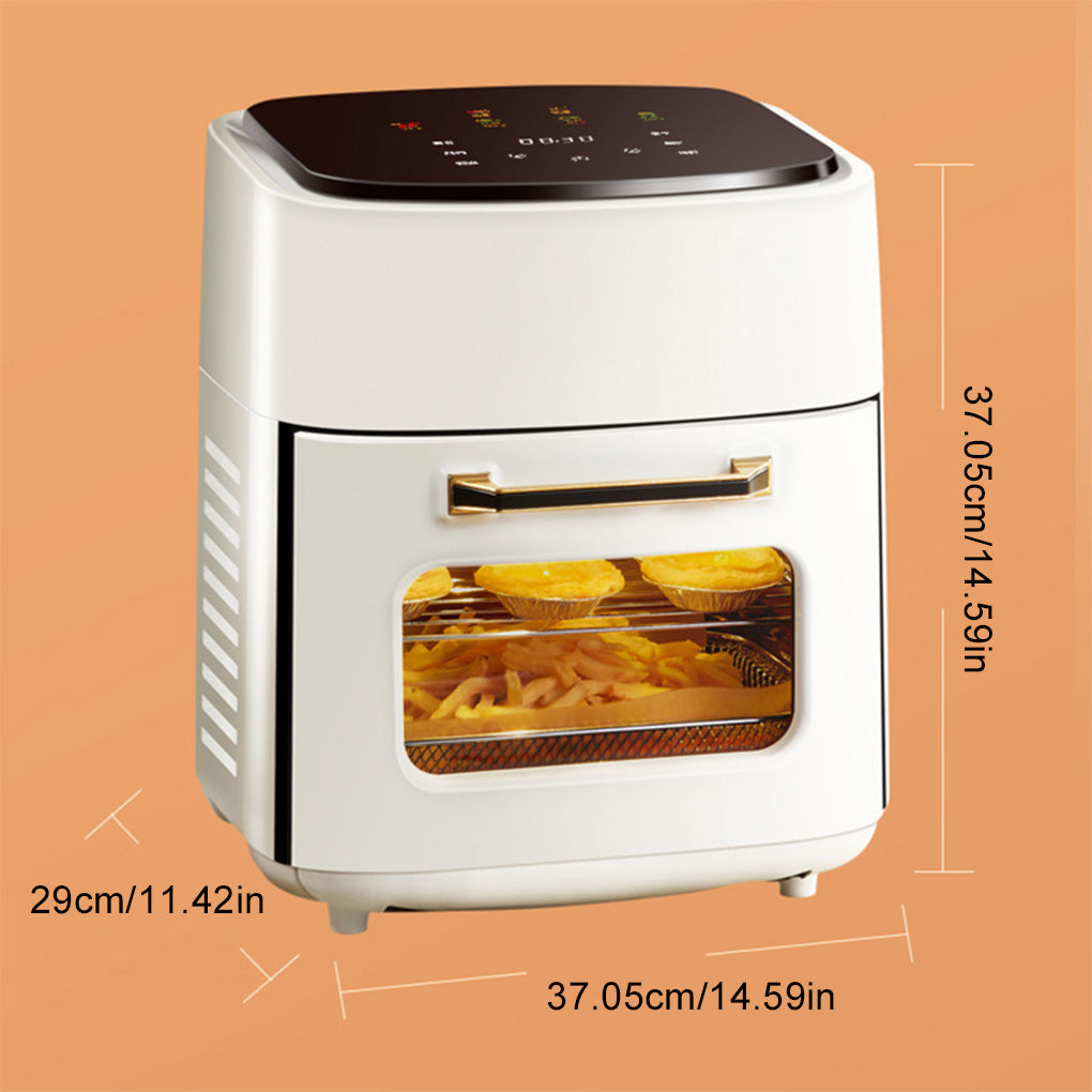 Air Fryer 12L Stainless Steel Visible Large Capacity Electric Oven Touch Screen Multifunctional Electric Fryer EU Plug