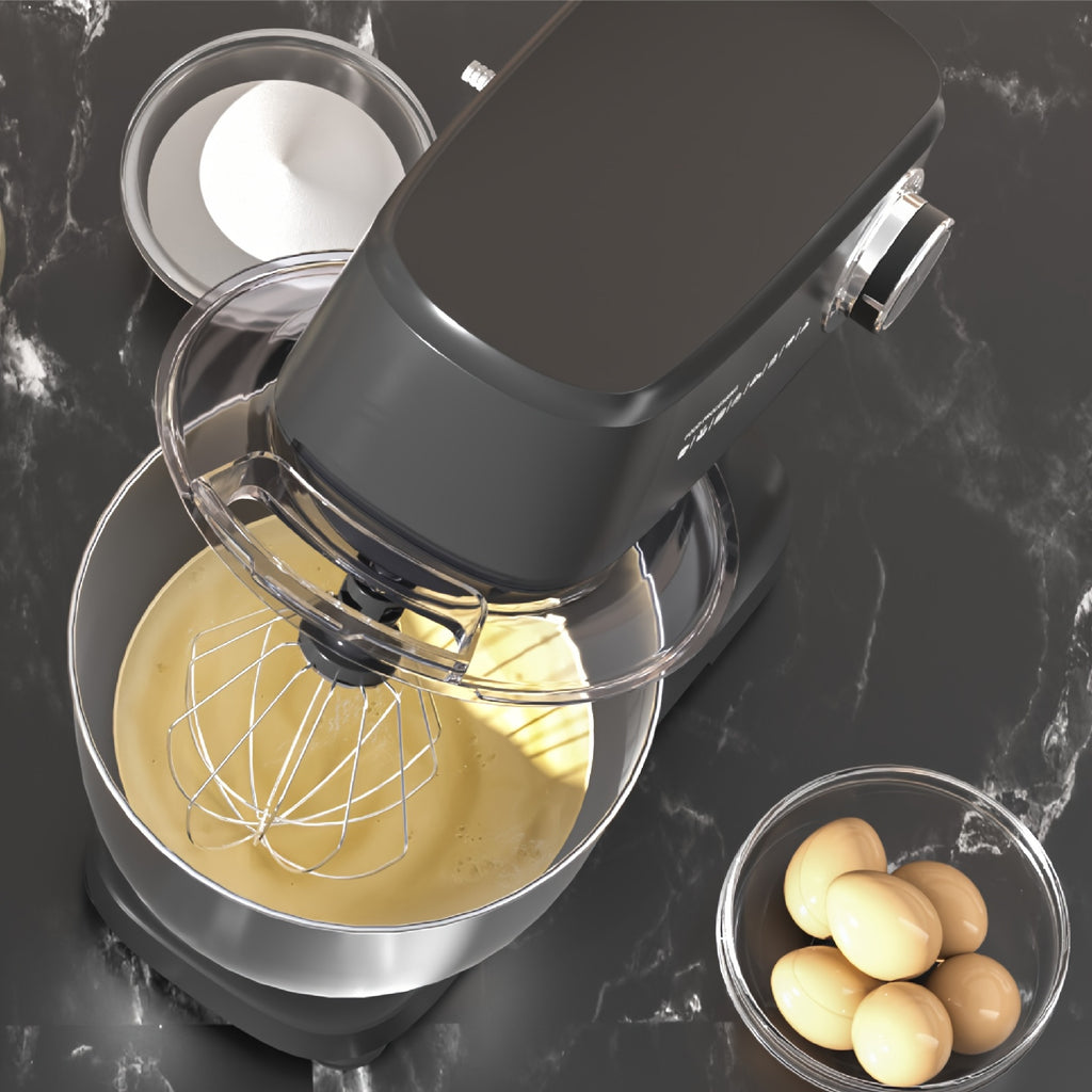 Superlex Robot de Cuisine 800 W avec Bol en Acier Inoxydable de 4,5 L - Machine à Pétrir Professionnelle à 10 Vitesses, Crochet à Pâte, Fouet et Raclette - Mixeur sur Pied pour Pain, Gâteaux et Plus