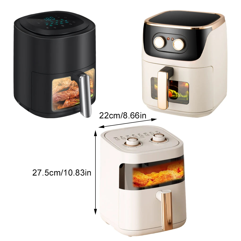 Air Fryer 12L Stainless Steel Visible Large Capacity Electric Oven Touch Screen Multifunctional Electric Fryer EU Plug