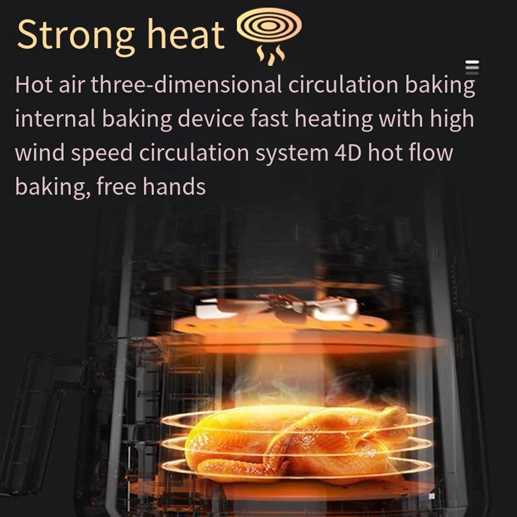Air Fryer 12L Stainless Steel Visible Large Capacity Electric Oven Touch Screen Multifunctional Electric Fryer EU Plug