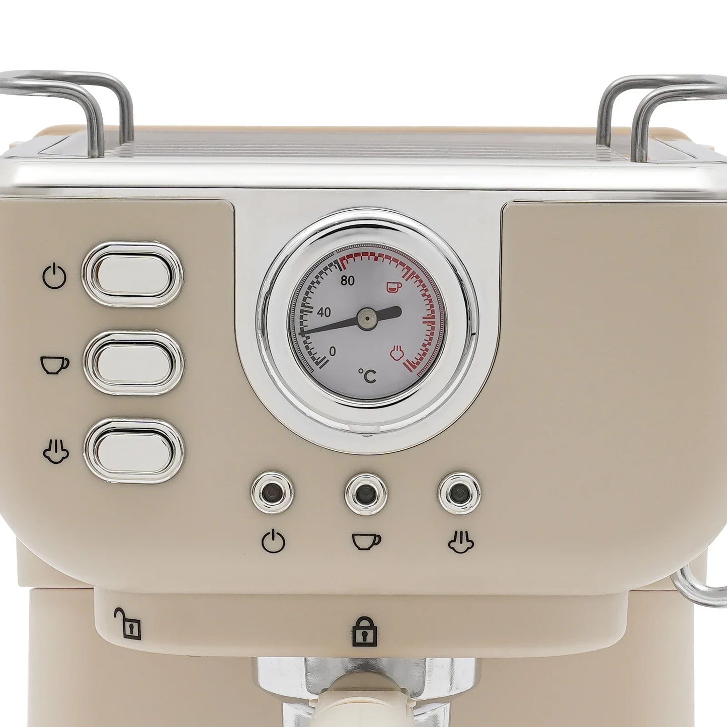 High-Quality PP Semi-Auto Coffee Maker, 1.5L Tank, 20Bar Pressure, Milk Frothing, Cup-Warming, Home & Office Use