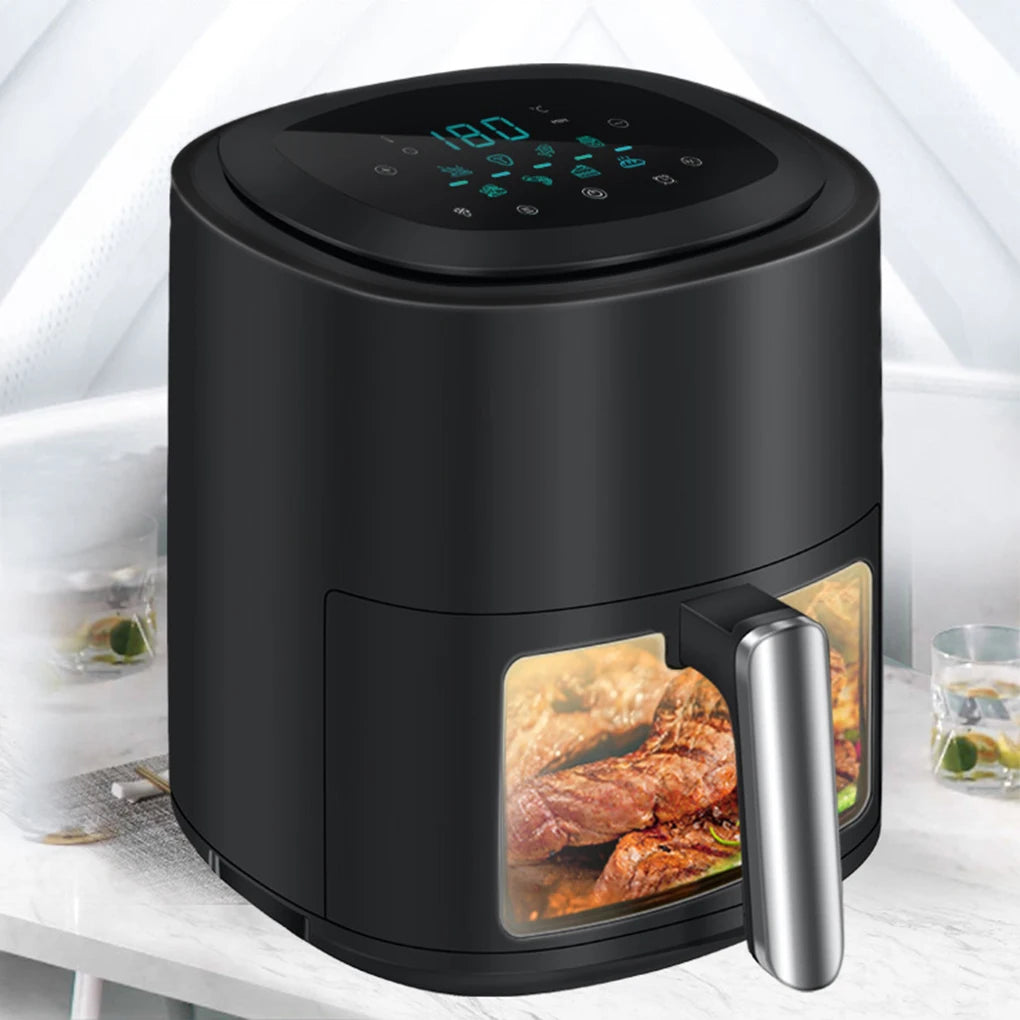 Air Fryer 12L Stainless Steel Visible Large Capacity Electric Oven Touch Screen Multifunctional Electric Fryer EU Plug