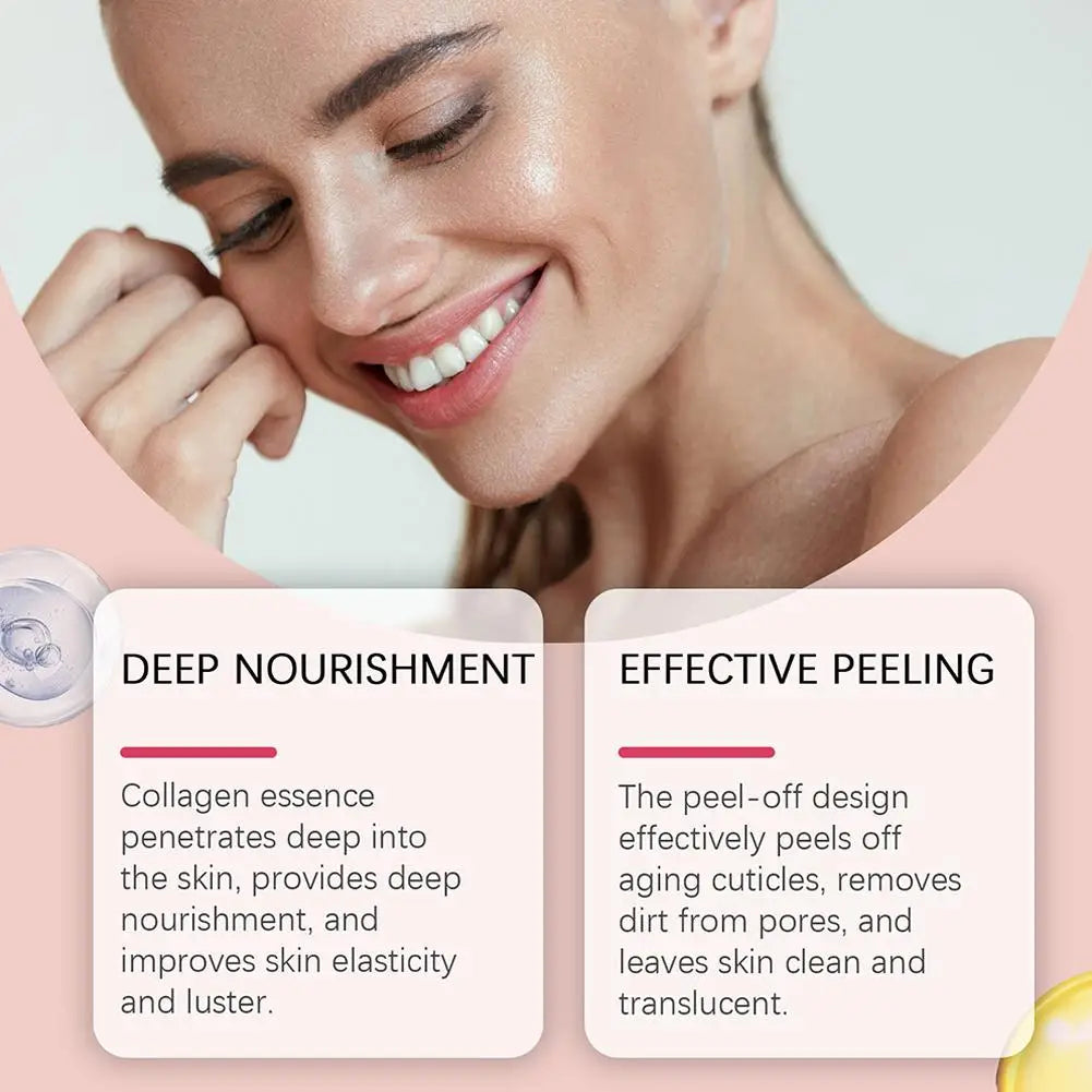 Collageen Overnight Wrapping Peel Off Gezichtsmasker, Koreaans Collageen Nachtverpakkingsmasker Hydrateert diep Nachtverzorging Masker Crème 75ml