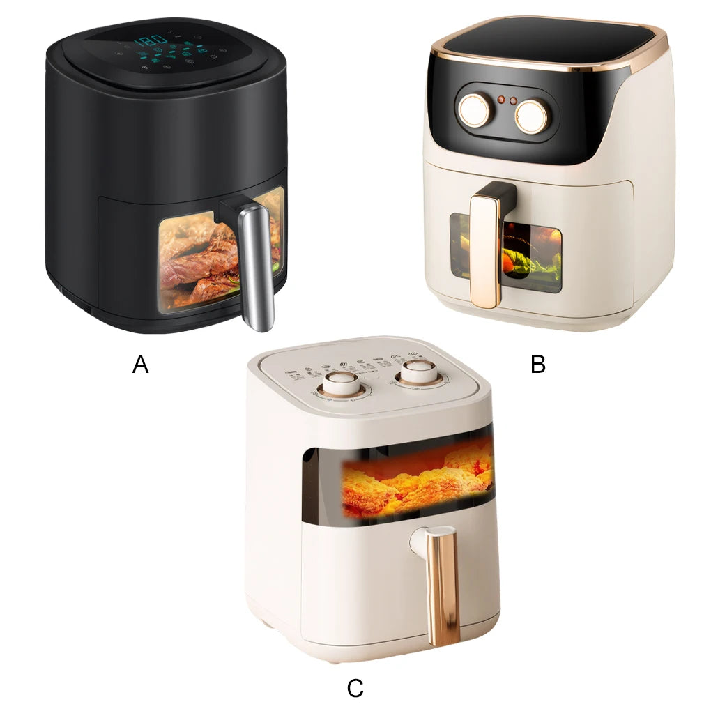 Air Fryer 12L Stainless Steel Visible Large Capacity Electric Oven Touch Screen Multifunctional Electric Fryer EU Plug