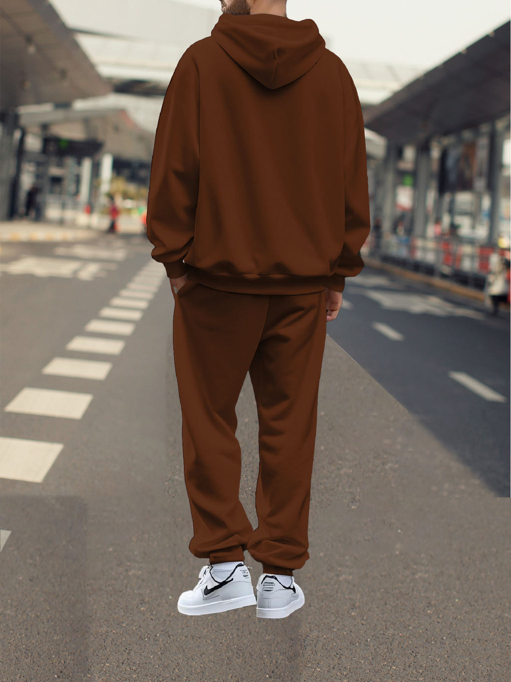 Ensemble Deux Pièces pour Homme : Sweat à Capuche Décontracté et Pantalon de Jogging Long, Idéal pour le Sport en Extérieur & la Marche Loisir